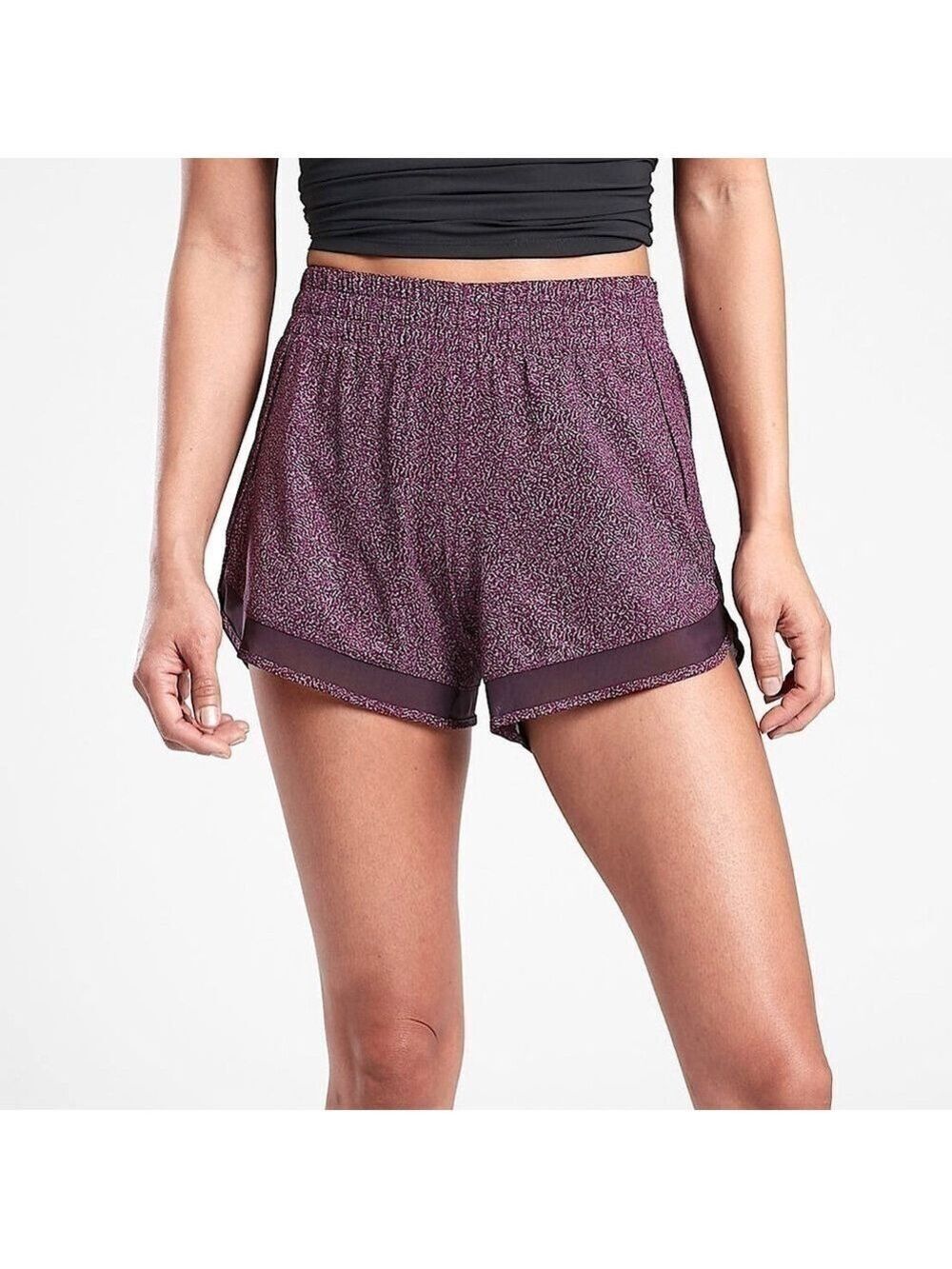 Athleta Mesh Racer Run Shorts